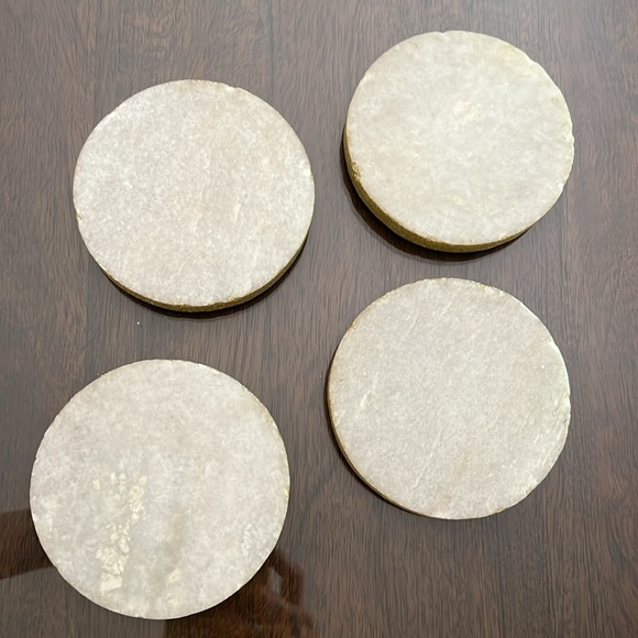 West Elm Marble & Gold Set of 4 Coasters - Picture 2 of 3